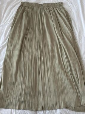 Z Supply Olive Pleated Maxi Skirt